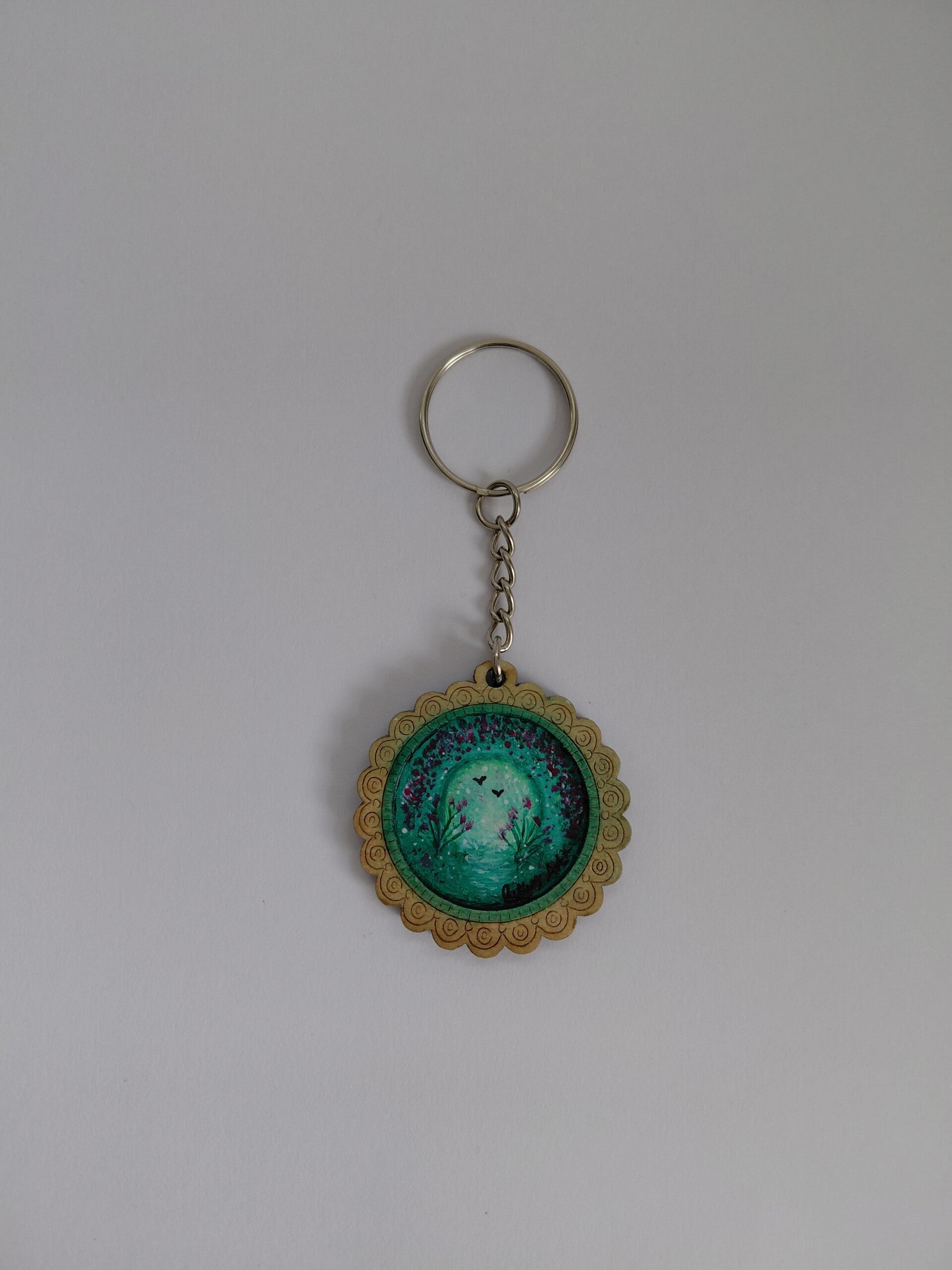 "Mystical Garden" Original hand painted keyring