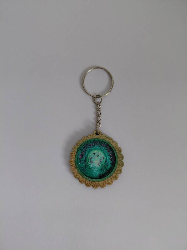 "Mystical Garden" Original hand painted keyring