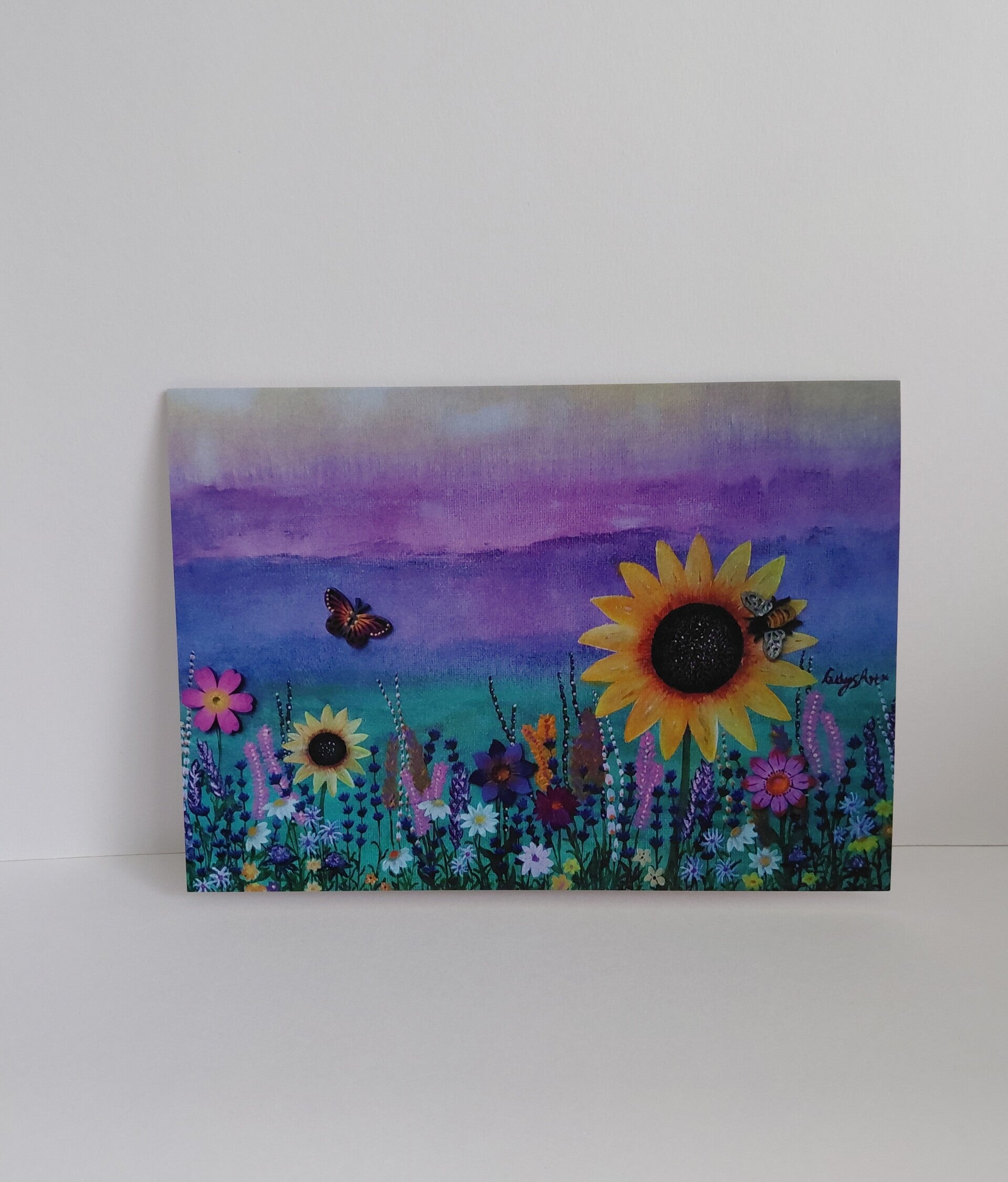 "Flowers of my dreams greeting card 7 x 5 inch