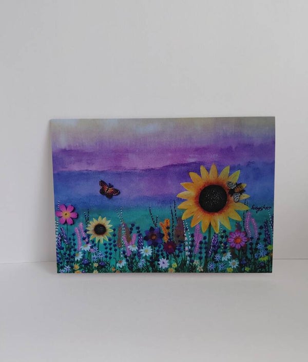 "Flowers of my dreams greeting card 7 x 5 inch
