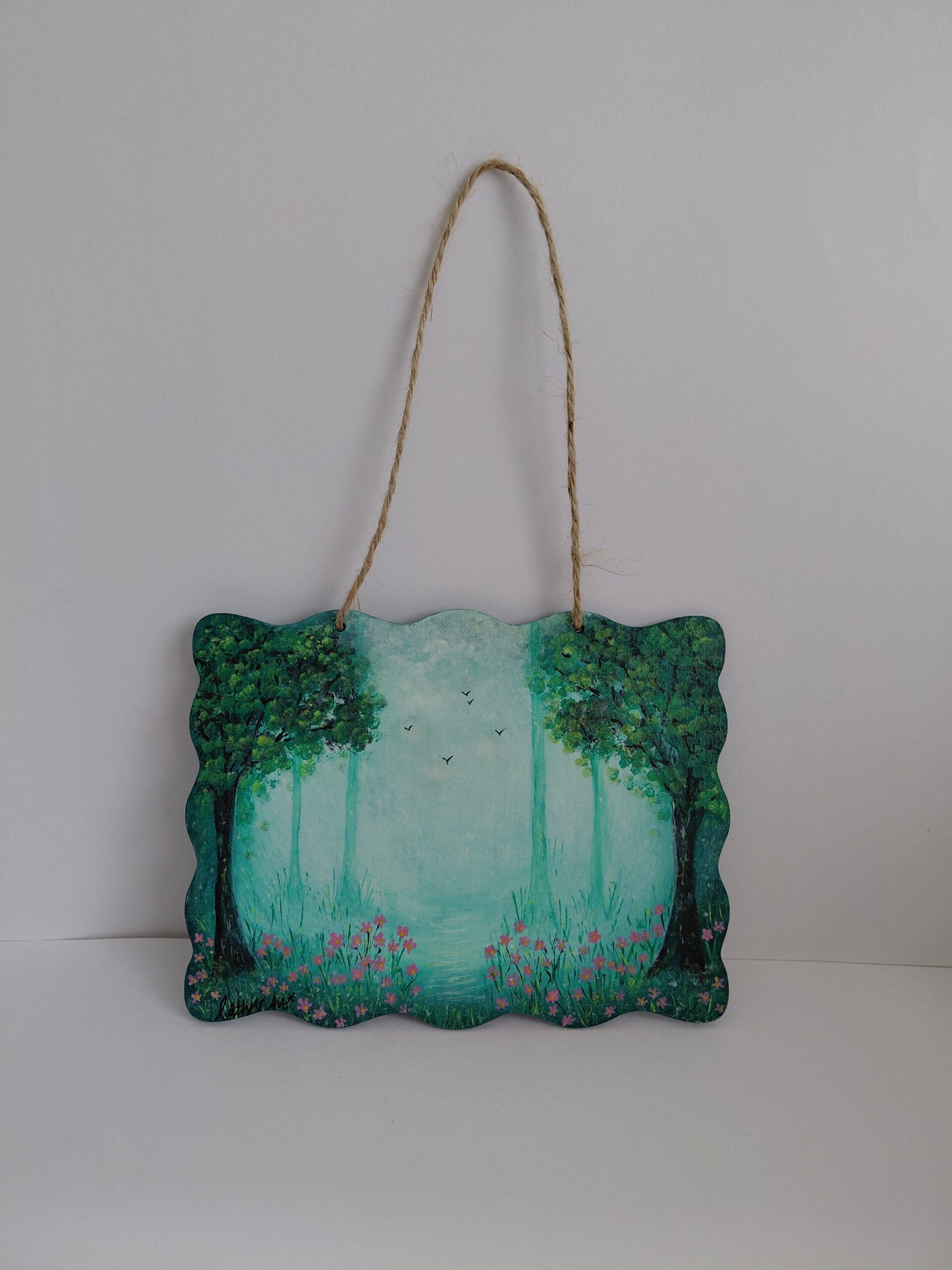 "The Enchanted Forest" Original acrylic painting on wood