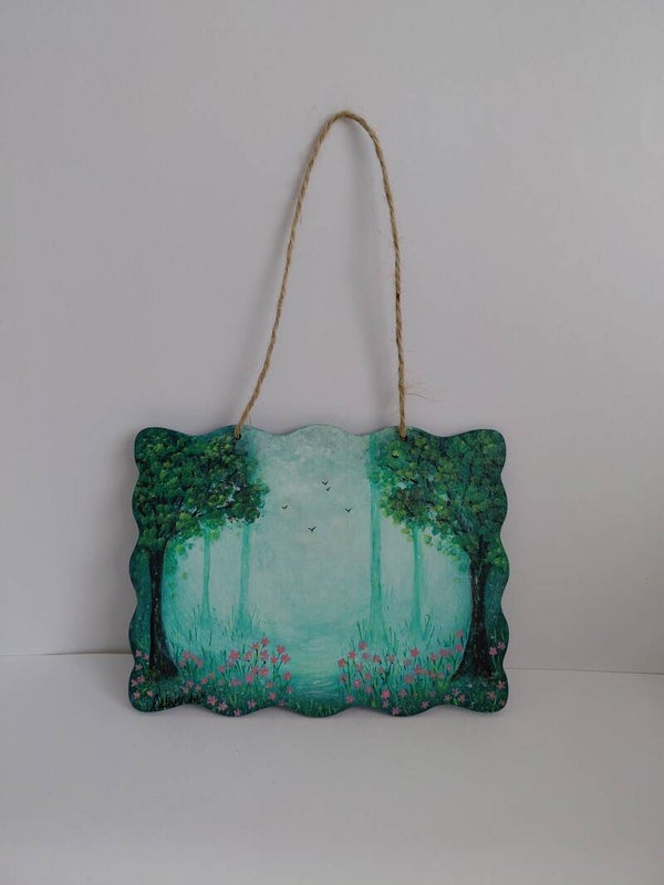 "The Enchanted Forest" Original acrylic painting on wood