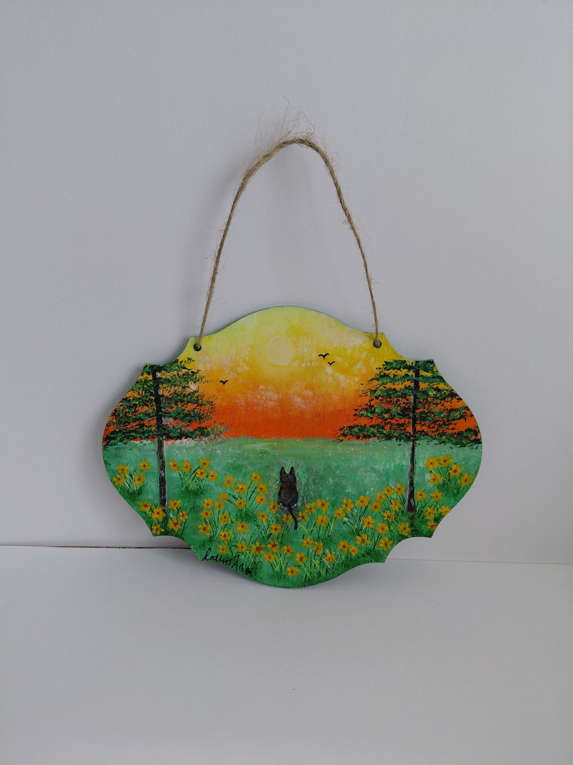 "Nature's Embrace" Original acrylic painting on wooden plaque