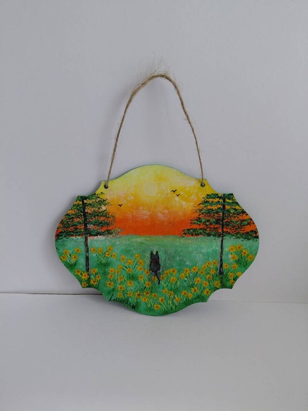 "Nature's Embrace" Original acrylic painting on wooden plaque