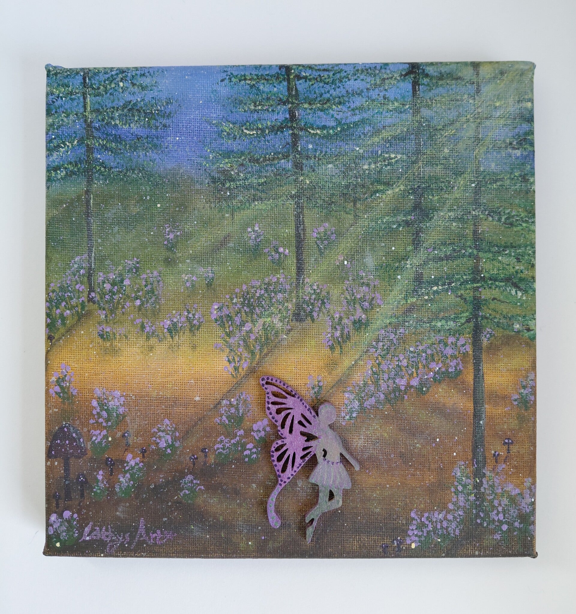 "Amongst The Bluebells" Original acrylic canvas painting