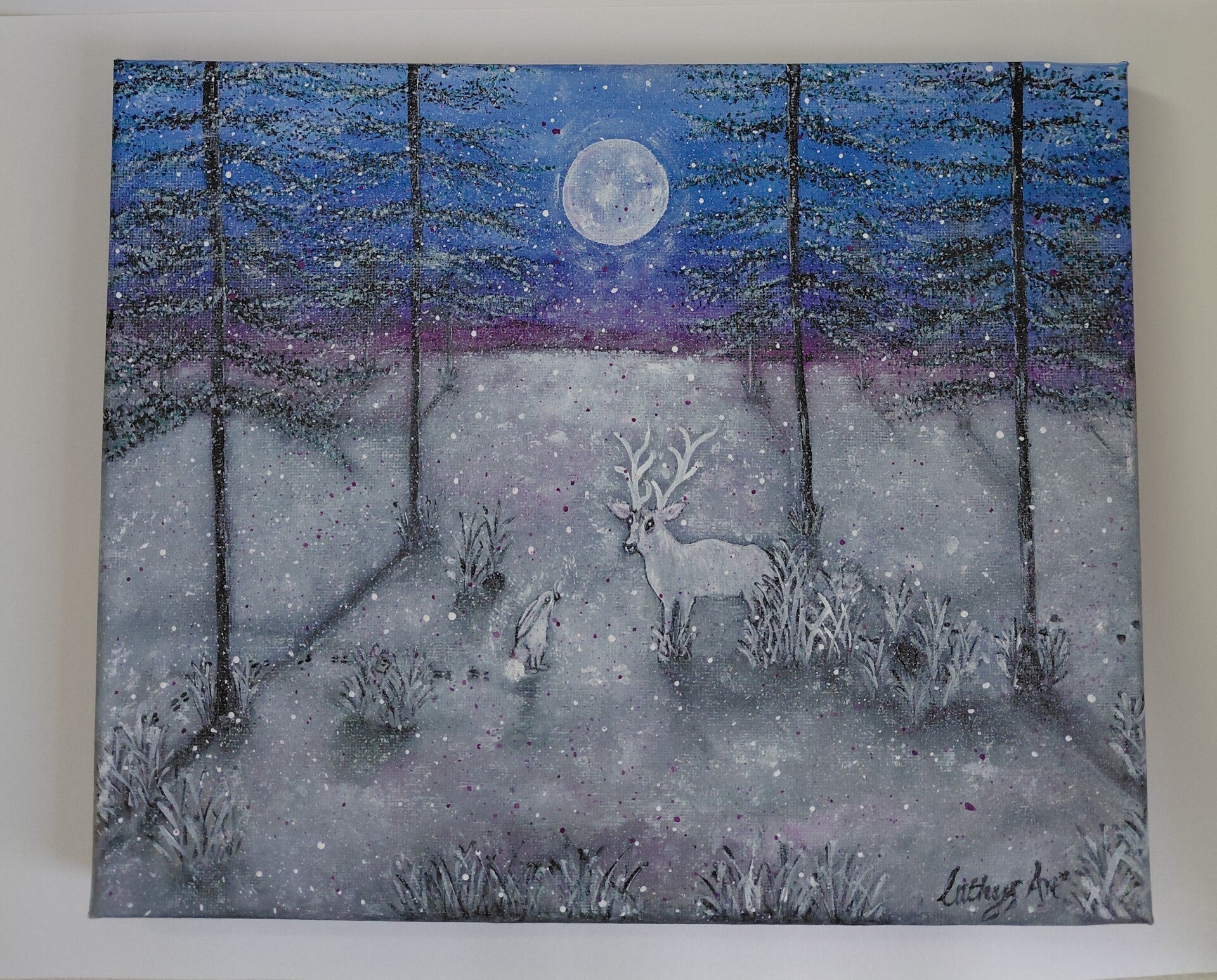 "Magical Moonlight" Original acrylic canvas painting
