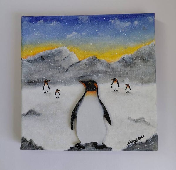 "Snowflake" Original acrylic canvas painting