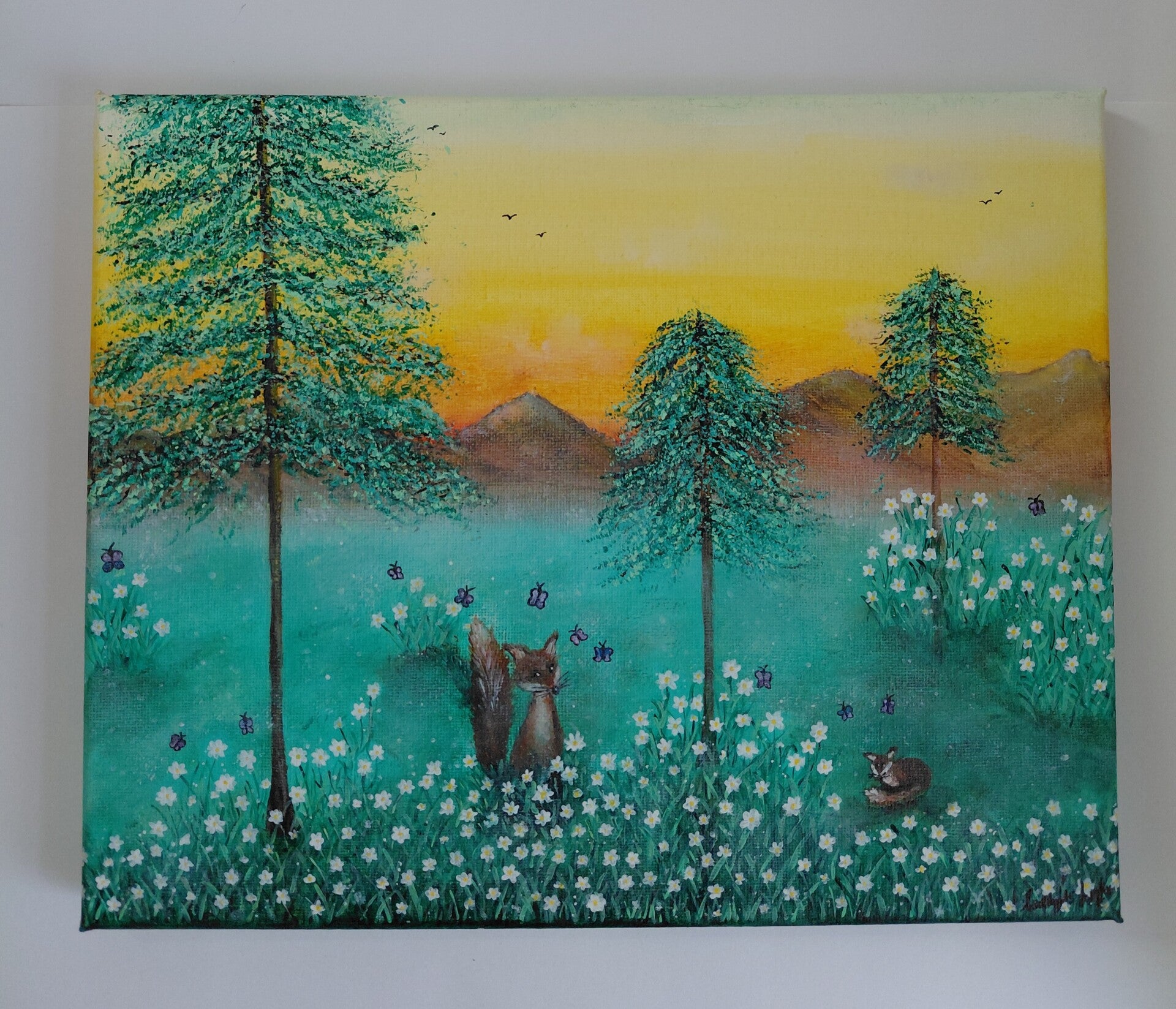 "Nature's Glow" Original acrylic canvas painting