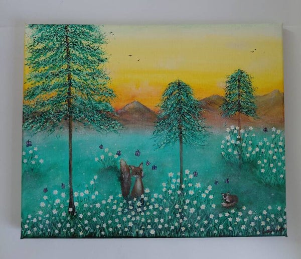 "Nature's Glow" Original acrylic canvas painting