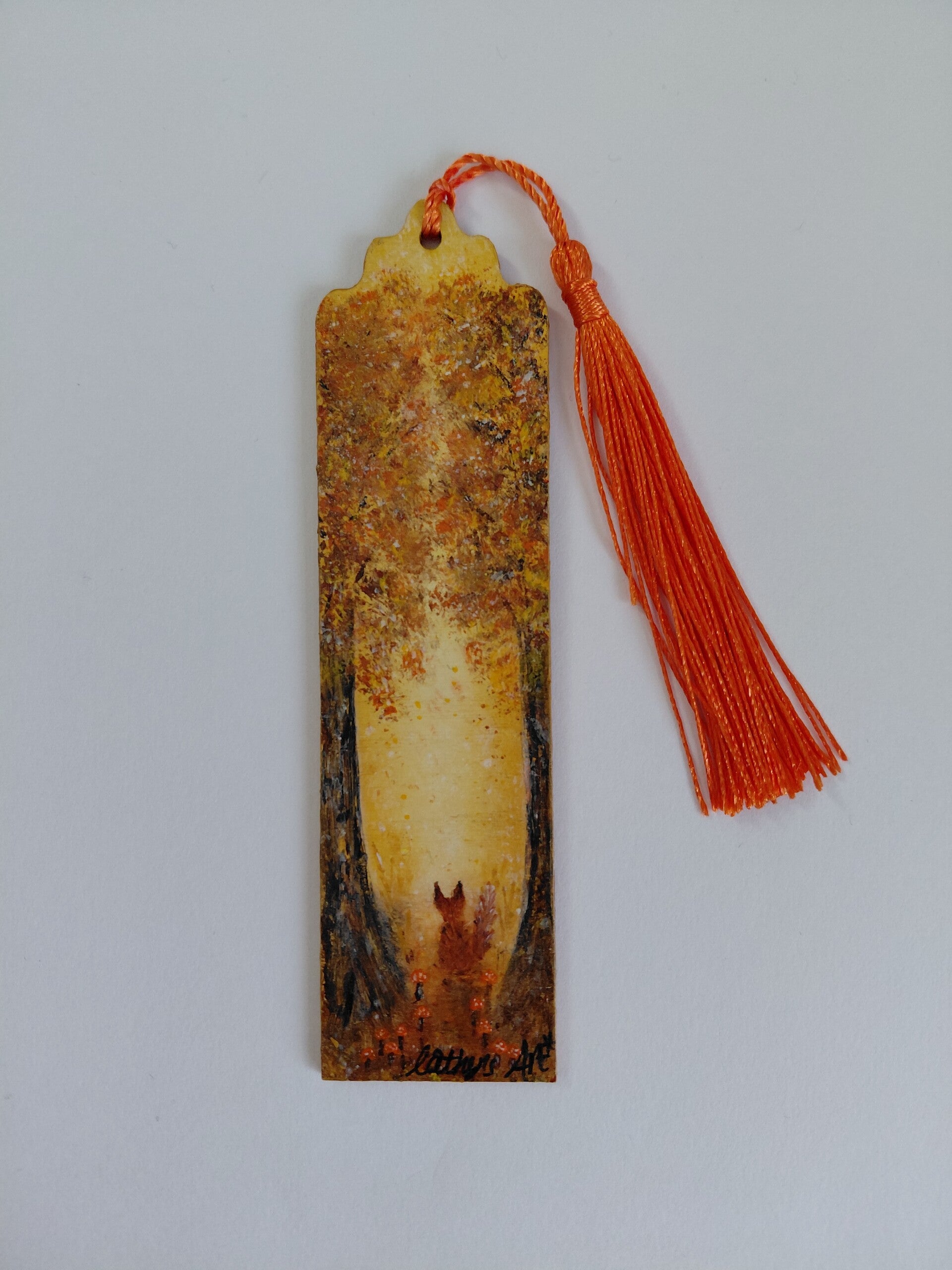 "Autumn Days" original hand painted bookmark