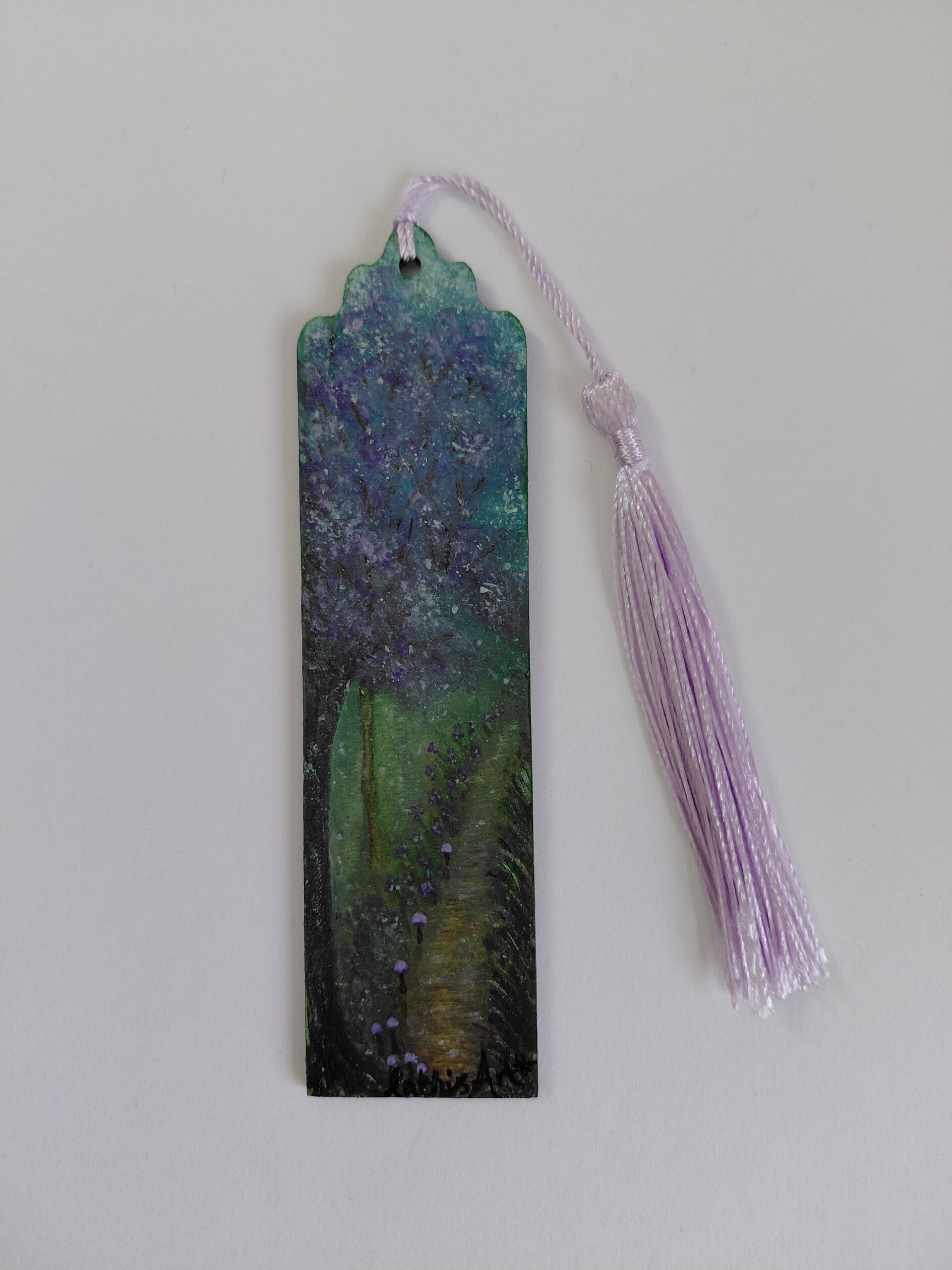 "The Enchanted Path" original hand painted bookmark
