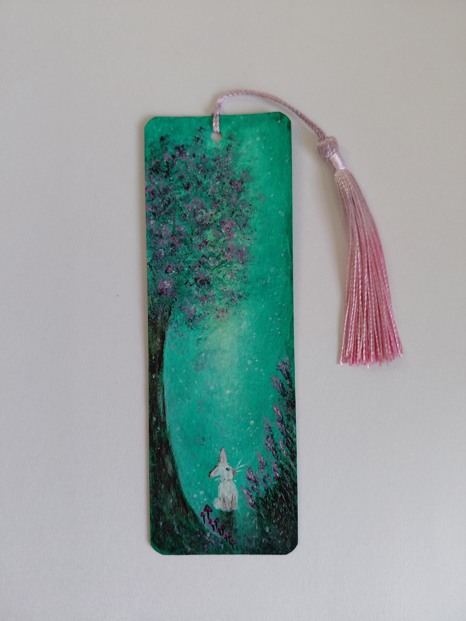"Peaceful Nature " Original hand painted bookmark on card