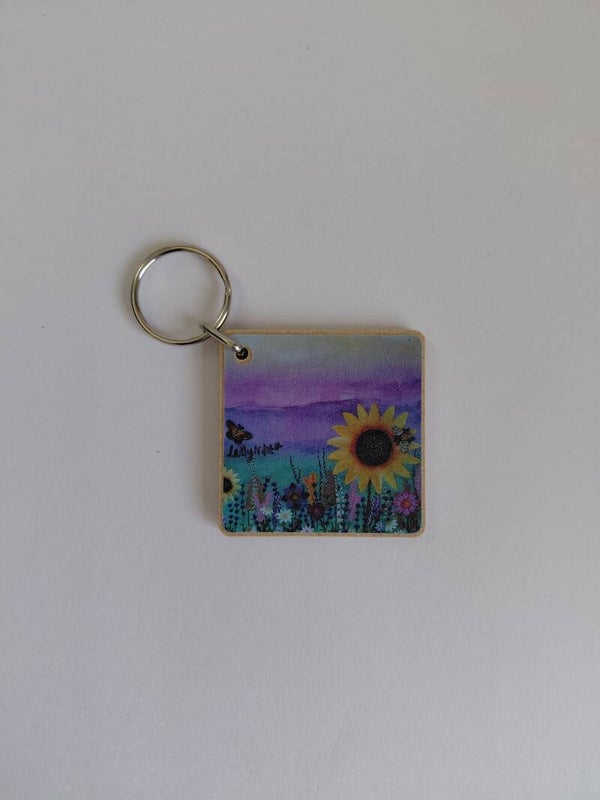 "Flowers Of My Dreams" Printed Keyring