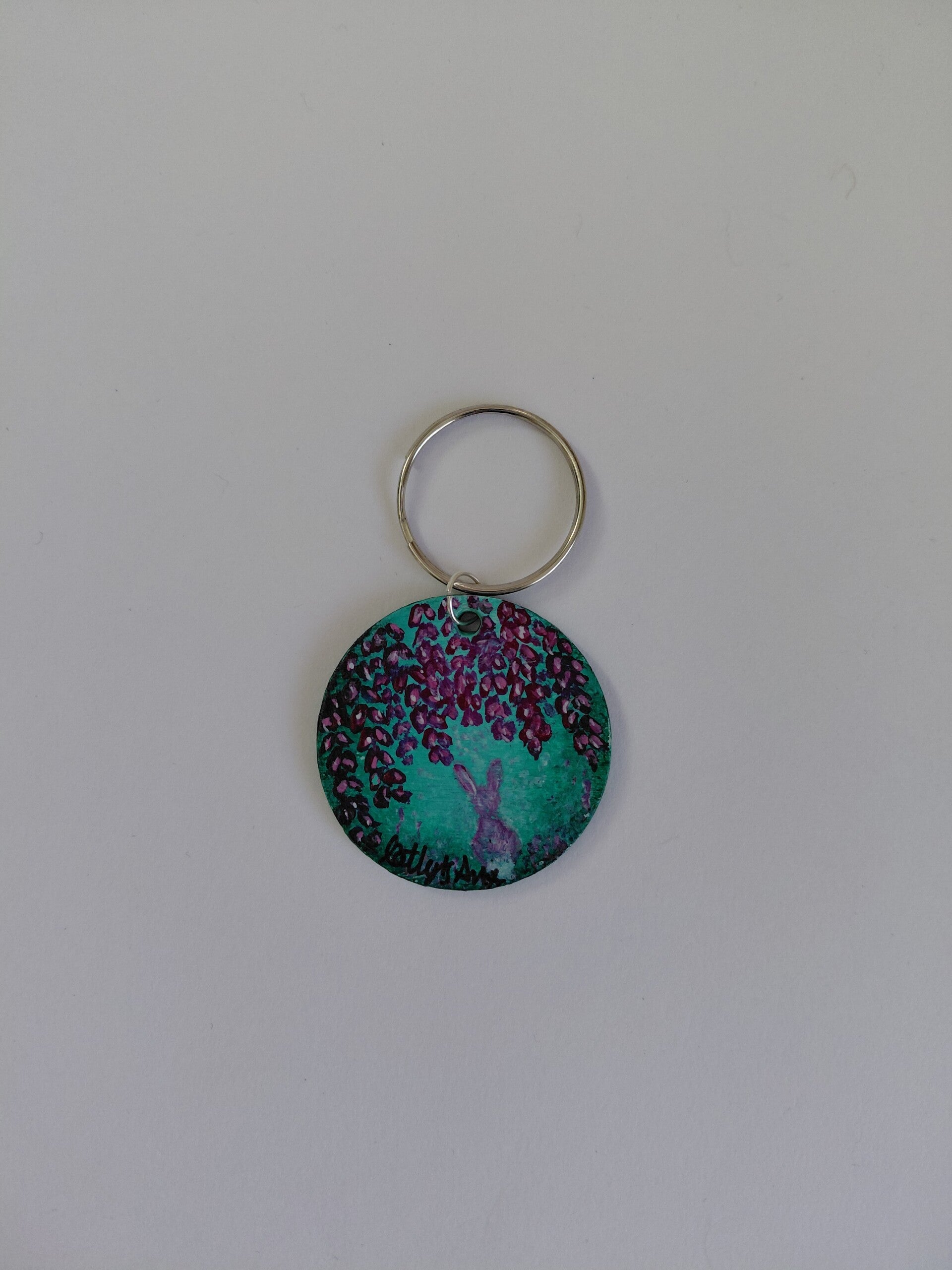 "Beautiful blossom" Original hand painted keyring