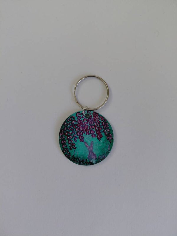 "Beautiful blossom" Original hand painted keyring