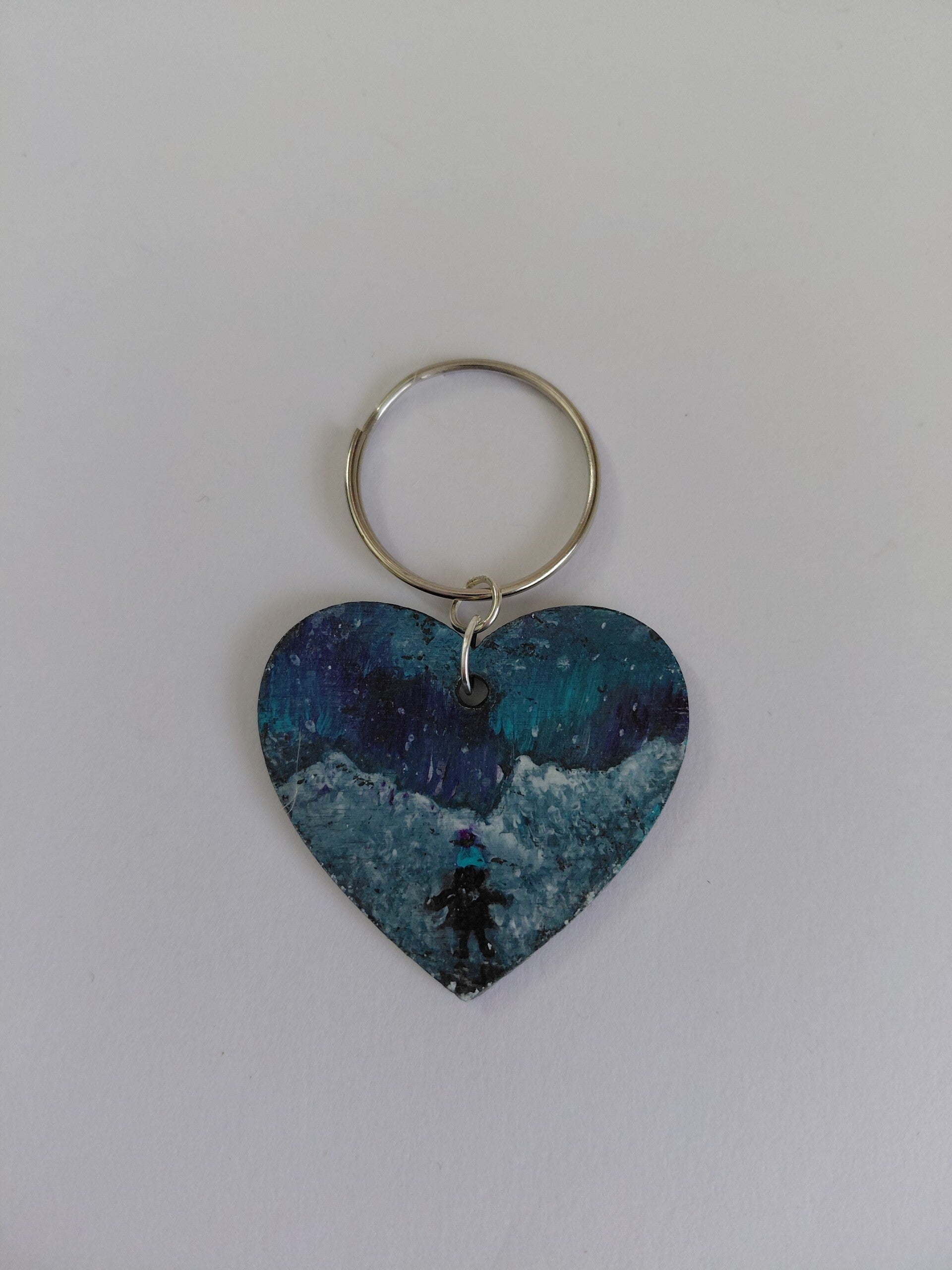 "Hypnotised" Original hand painted heart keyring