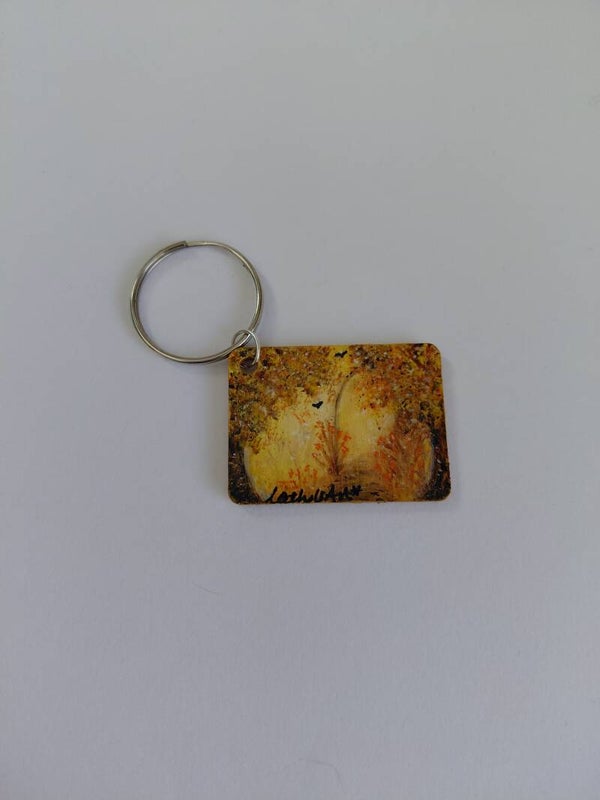 "Autumn" Original hand painted keyring