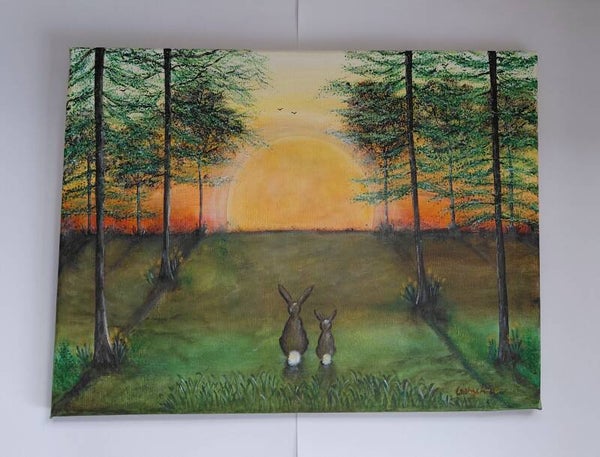 "Tranquil Sunset" Original acrylic canvas painting