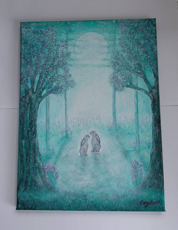 "Dreamy Forest" Original acrylic canvas painting
