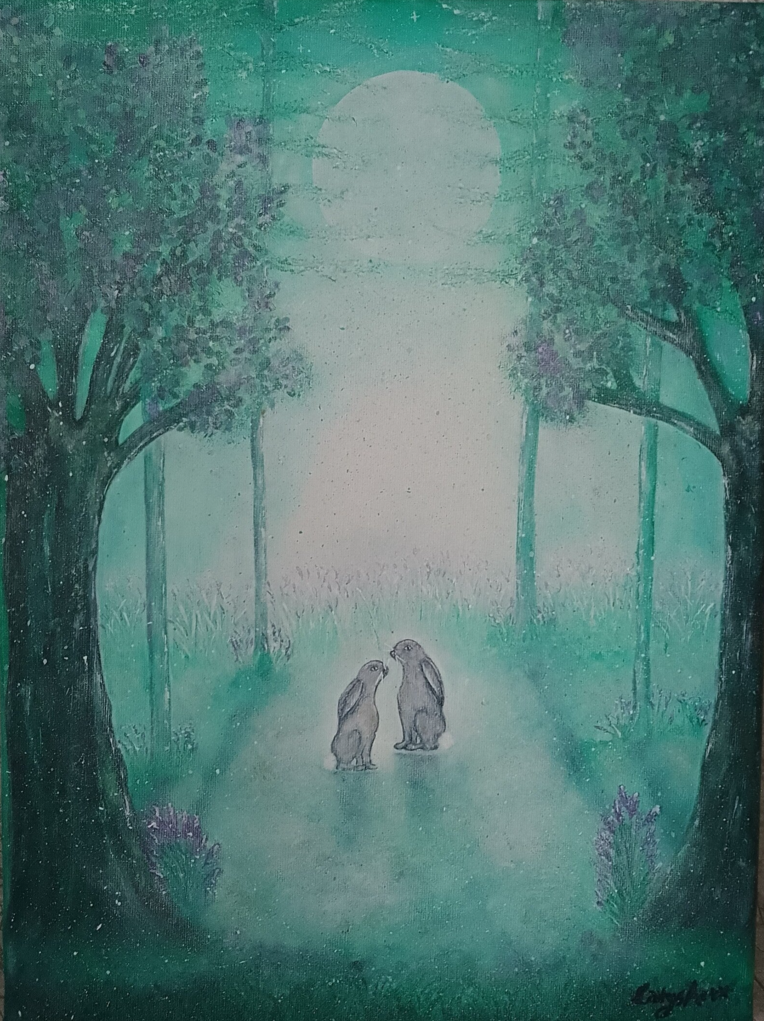 Dreamy Forest, original acrylic canvas painting by Cathy's Art*