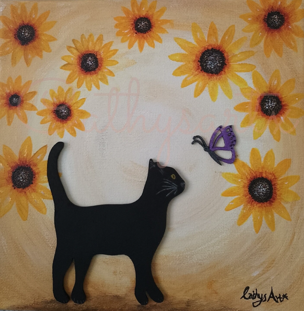 Original Acrylic Painting "In The Sunflowers"