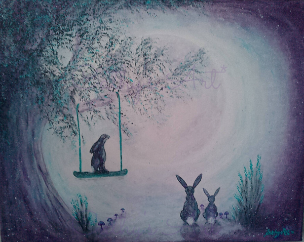 Original acrylic painting "Hypnosis of the hare"