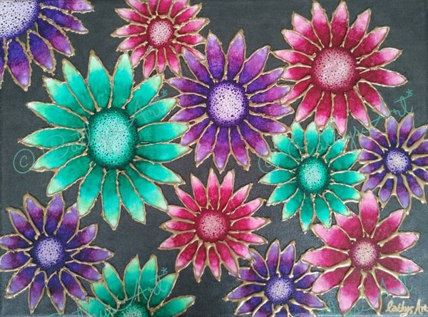 Original Acrylic Painting " Fairyland Flowers"