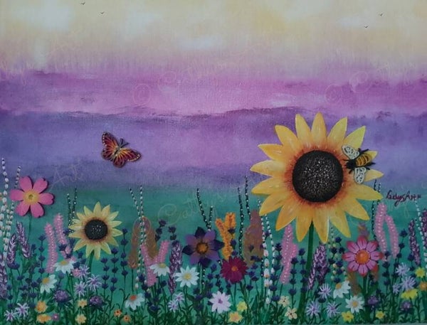 Original acrylic painting "Flowers of my dreams"