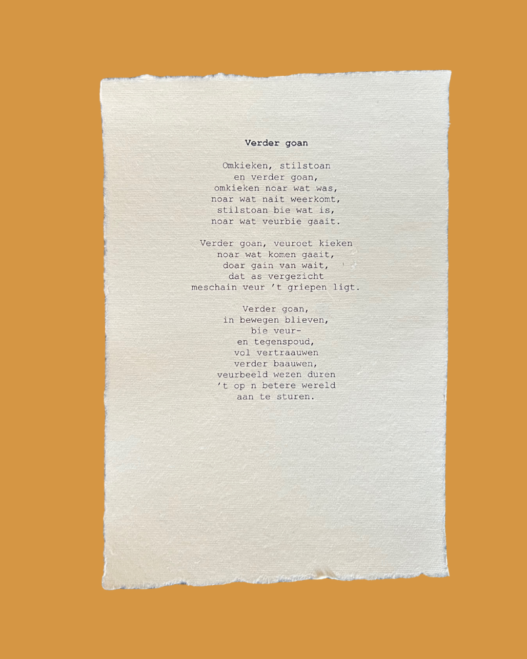 Gedicht 'Verder goan'