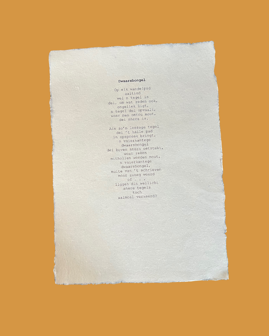 Gedicht 'Dwaarsbongel'