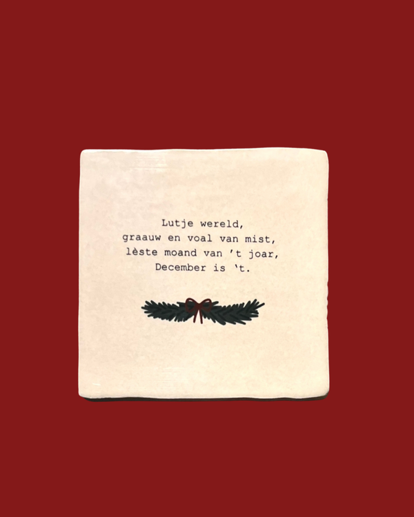 Kerst tegel 'Lutje wereld'
