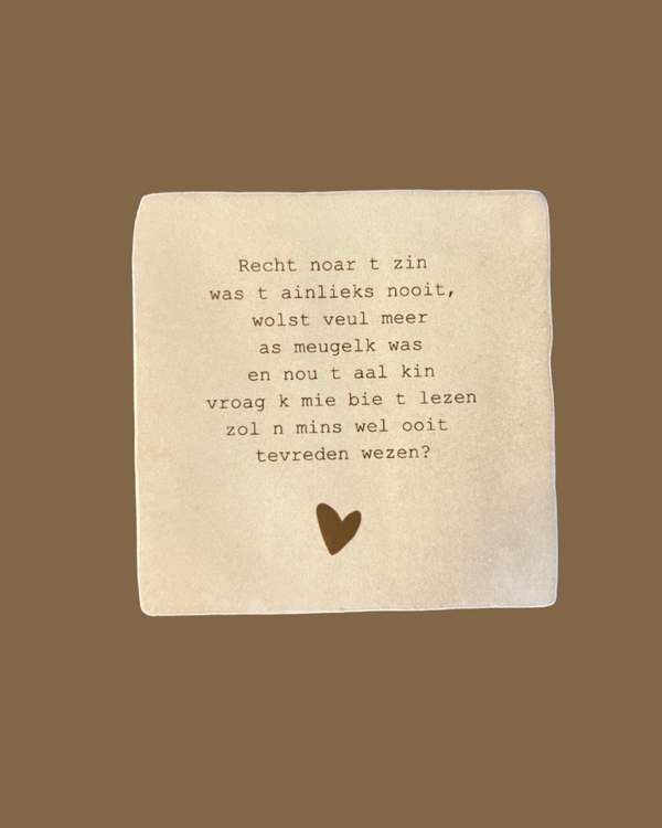 Tegel 'Tevreden' 10x10 cm