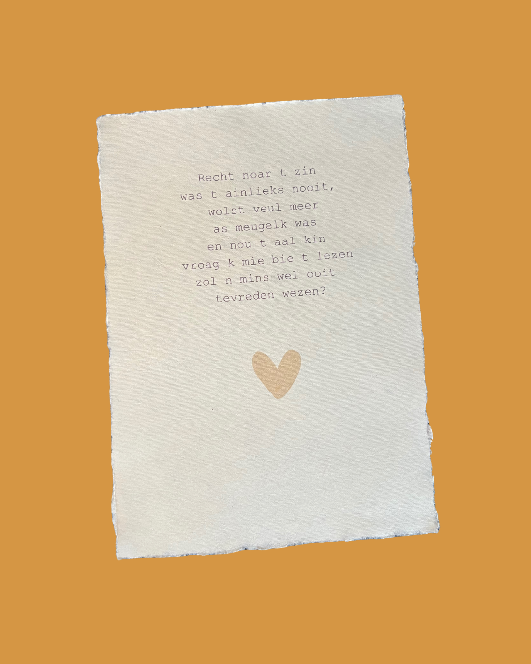 Gedicht 'Tevreden' met illustratie