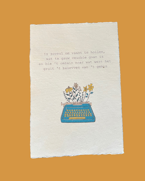 Gedicht 'Vaast hollen' met illustratie