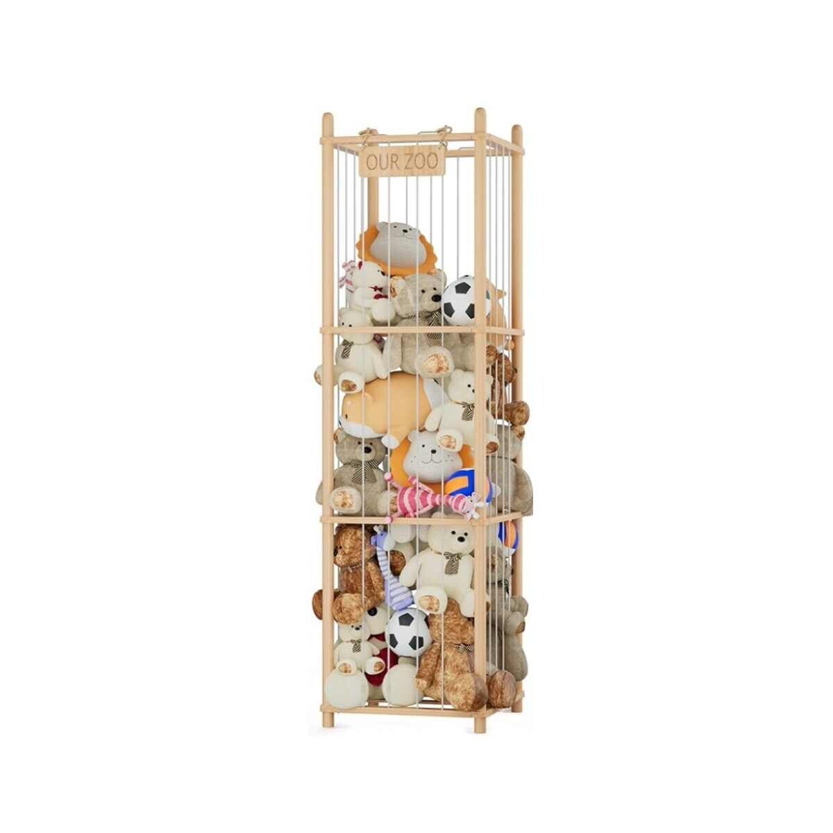 Offener Kuscheltier-Organizer aus Holz