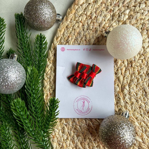 Babyclipje strikjes kerst