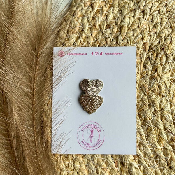 Babyclipje goud glitter hartje