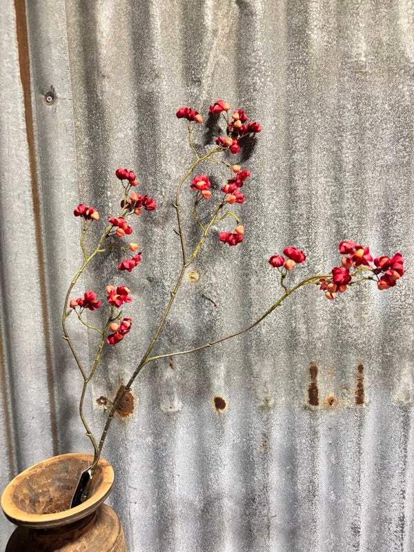 Kunstbloem Euonymus rood 91 cm