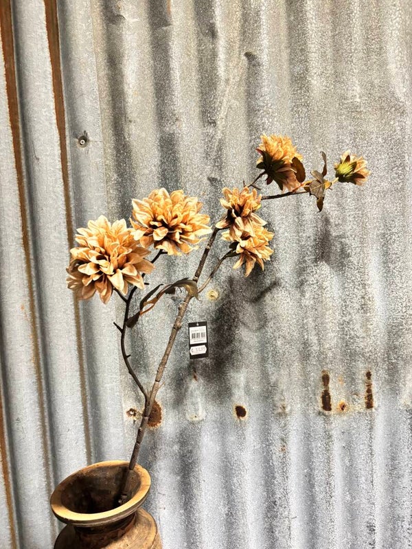 Kunstbloem Chrysanthemum bruin 95 cm
