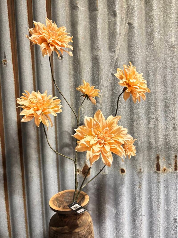 Kunstbloem Dahlia zalm 112 cm