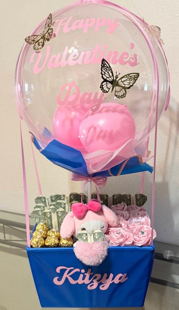 Pink and blue basket