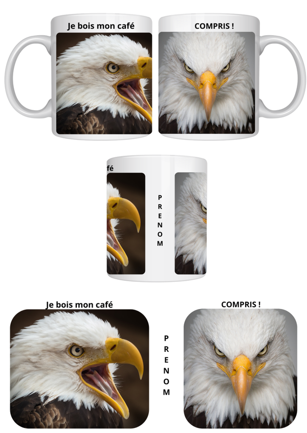 Mugs personnalisés aigle en céramique