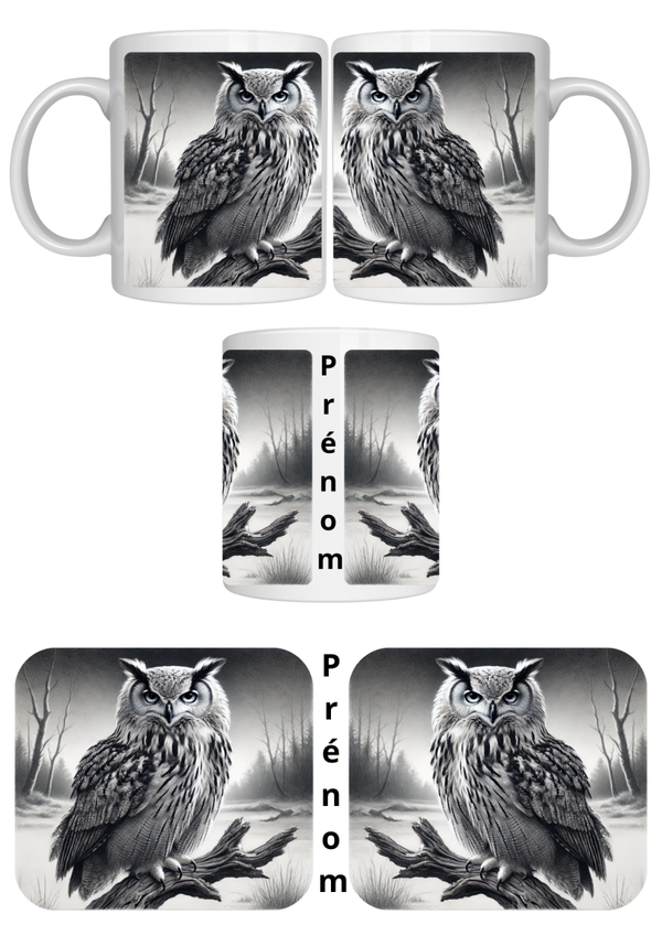 Mugs personnalisés chouette en céramique