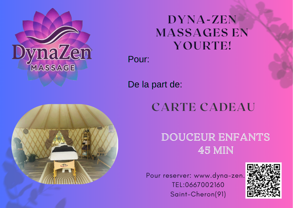 E carte cadeau Massage Douceur Enfant (dès 6 ans)