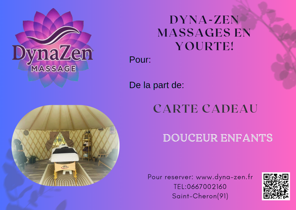 E carte cadeau Massage Douceur Enfant (dès 6 ans)