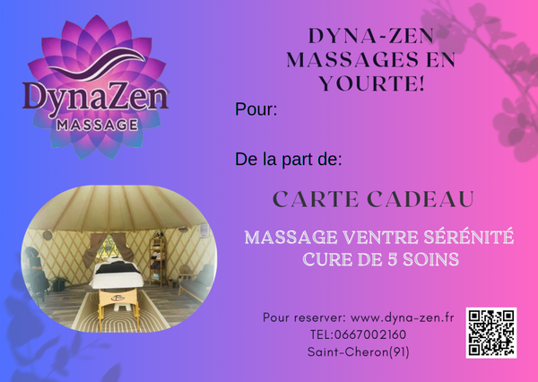 E carte cadeau 🌿 Cure Massages Ventre sérénité – 5 soins 🌿