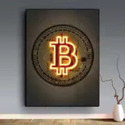 Bitcoin poster-Ingelijst