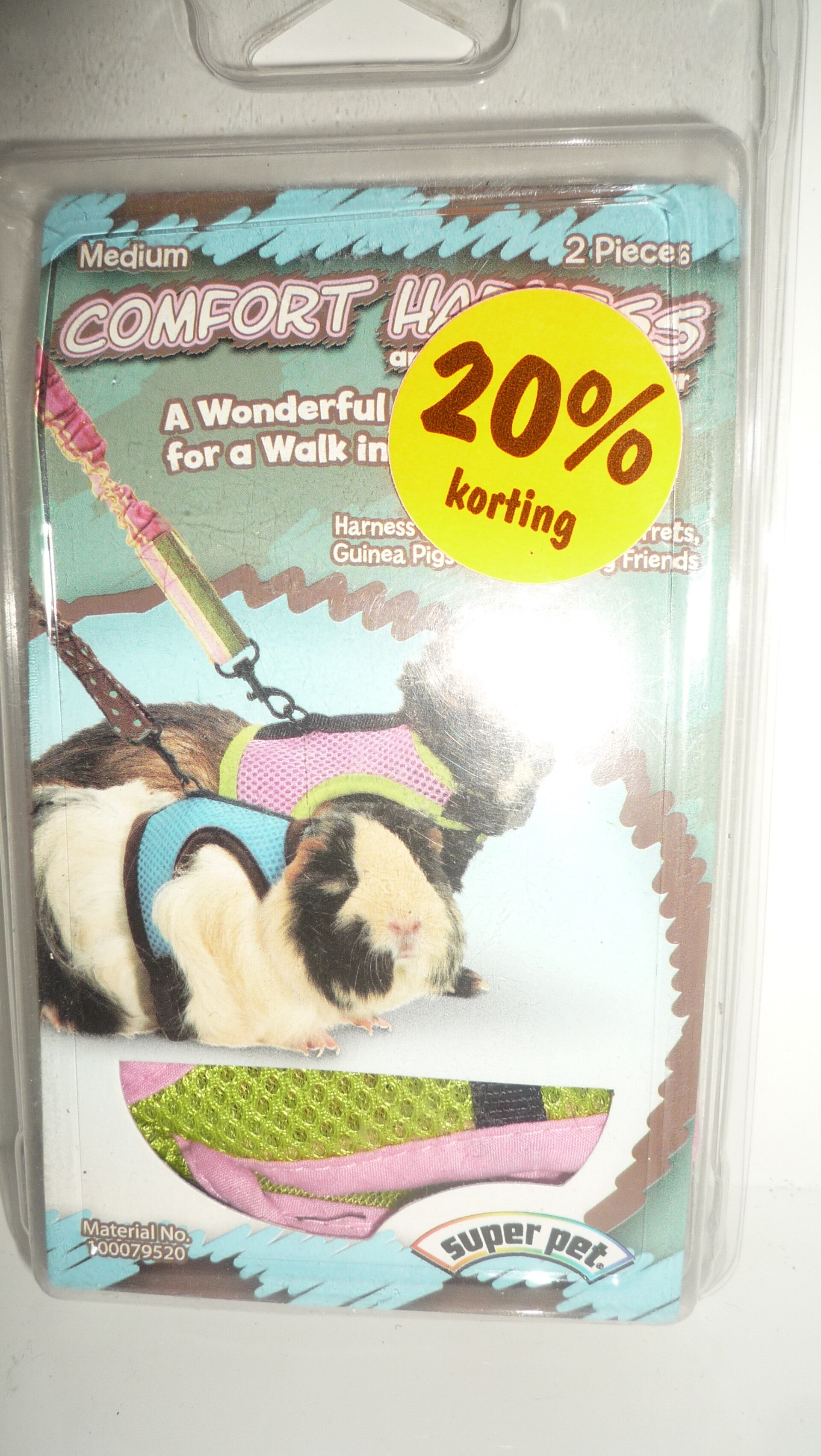 Super pet comfort wandelharnas met lijn roos