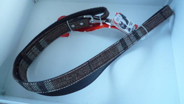 Leiband Camon bruin met vakjes 120 cm