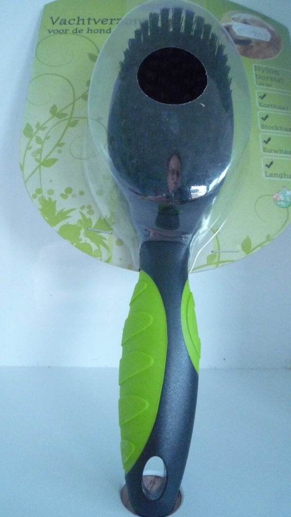 Nylon borstel large zwart/groen